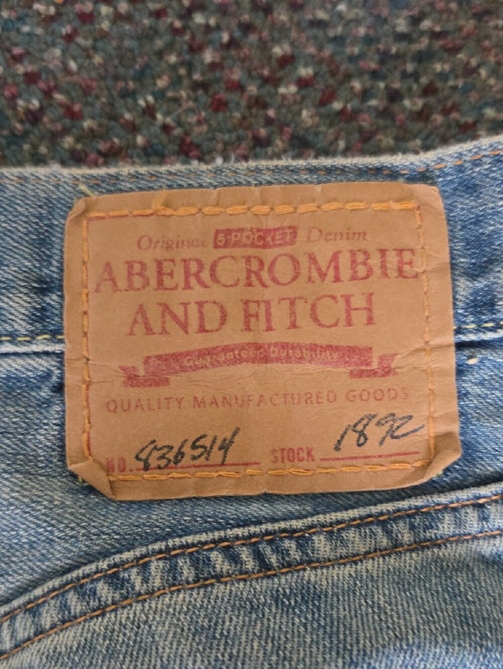 Vintage Y2K Abercrombie & Fitch Distressed Light Blue Straight-Leg Jeans Size 34 - Picture 9 of 14